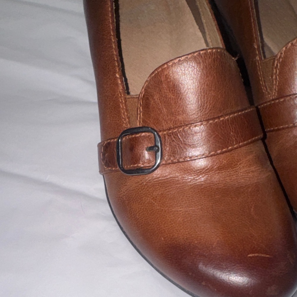 Dansko Women's Leather Loafers with Buckle - Chestnut - Picture 5 of 7